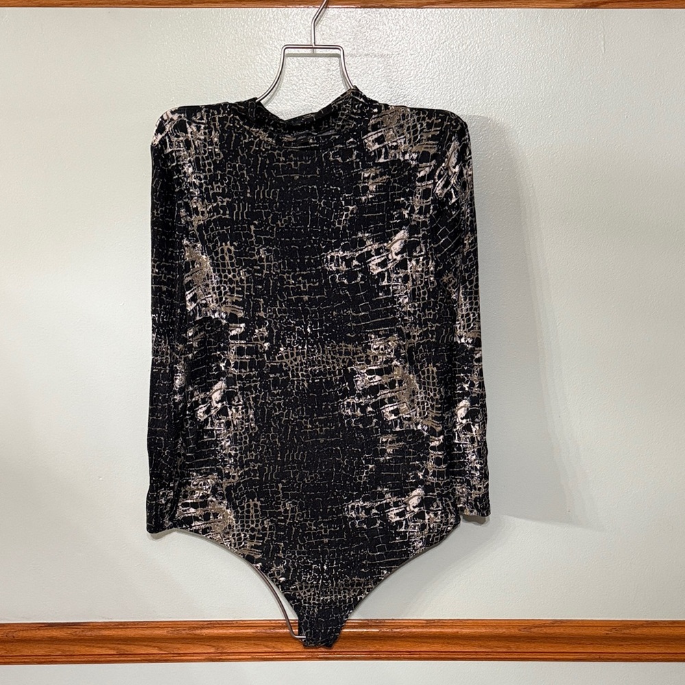 Express Black and Tan Patterned Top